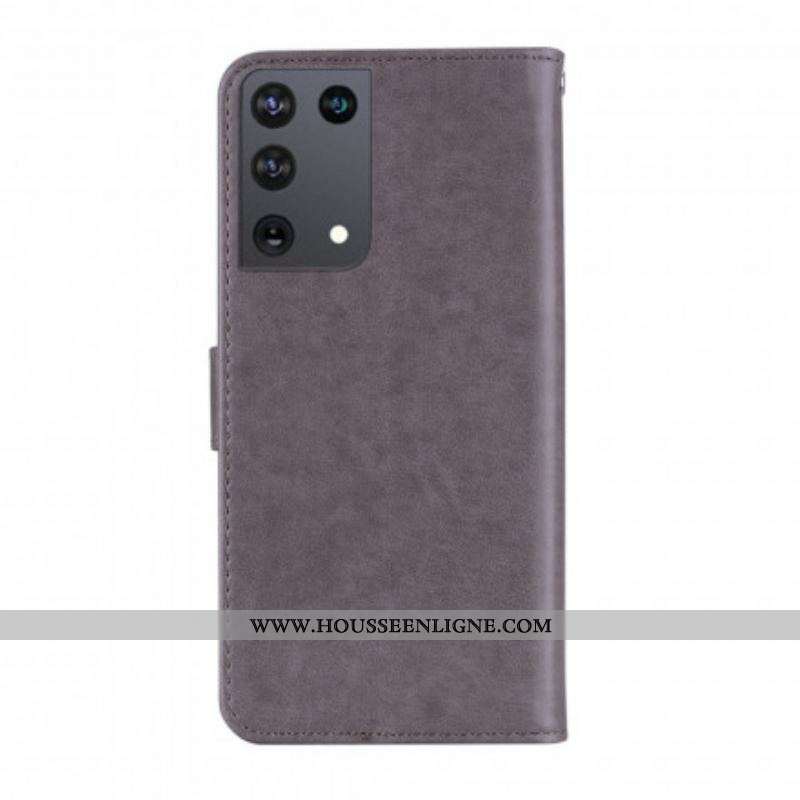 Housse Samsung Galaxy S21 Ultra 5G Hibou Mandala et Breloque