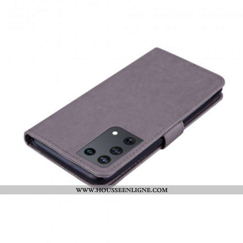 Housse Samsung Galaxy S21 Ultra 5G Hibou Mandala et Breloque