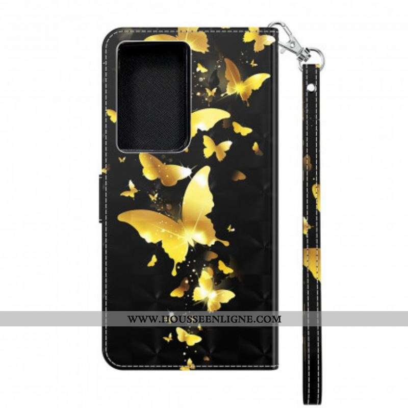 Housse Samsung Galaxy S21 Ultra 5G Papillons Jaunes