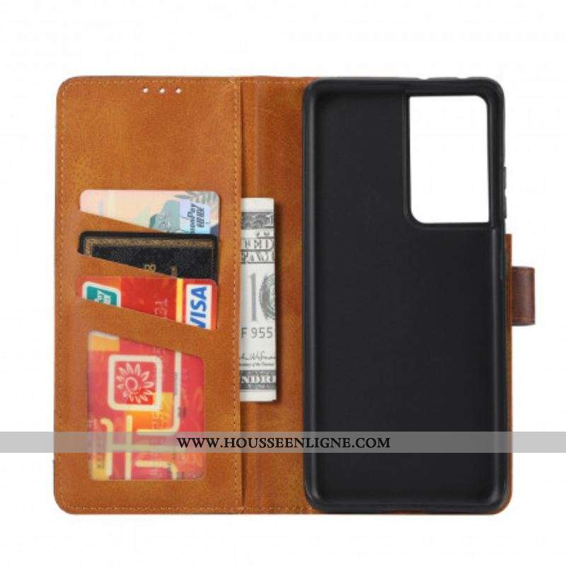 Housse Samsung Galaxy S21 Ultra 5G Porte-Carte Frontal et Sangle
