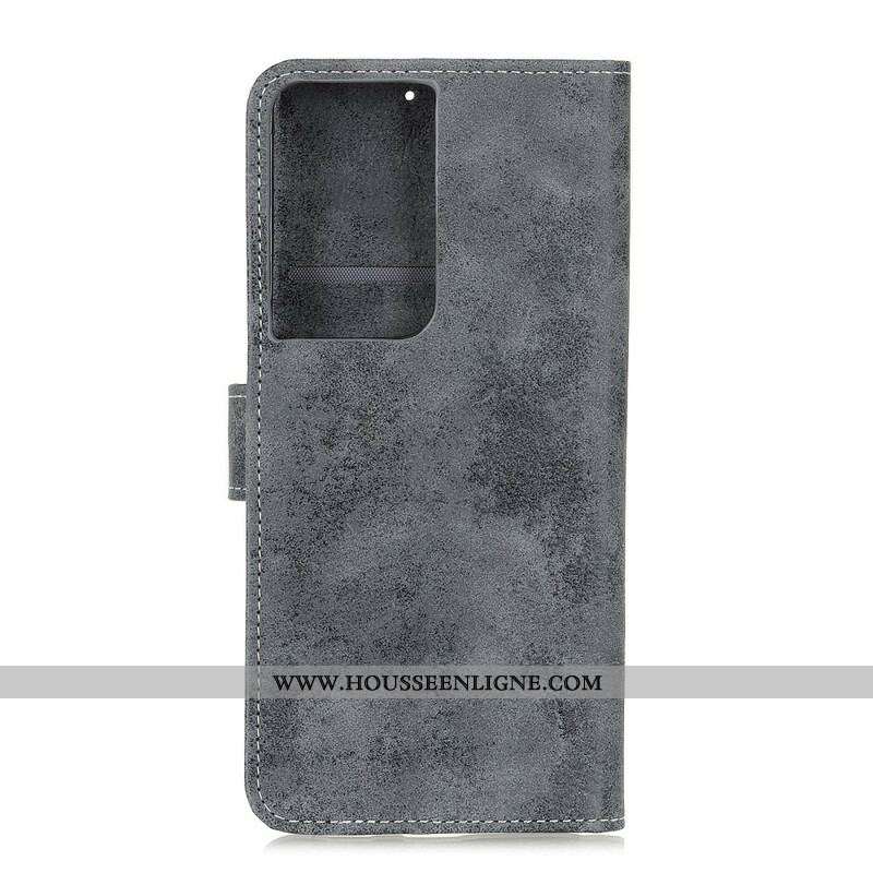 Housse Samsung Galaxy S21 Ultra 5G Simili Cuir Vintage