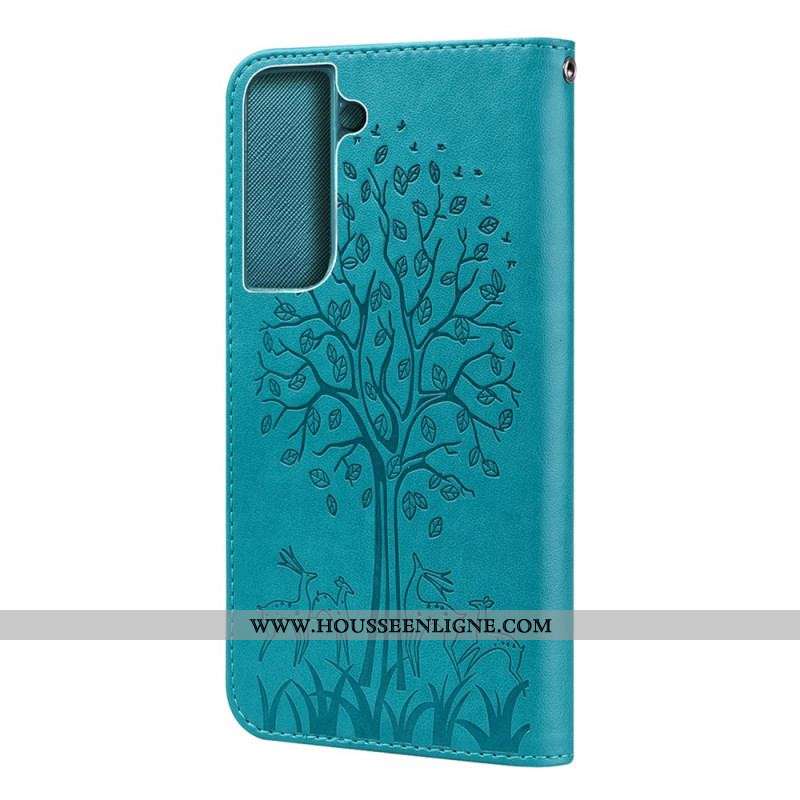 Housse Samsung Galaxy S22 5G Arbre et Cerfs