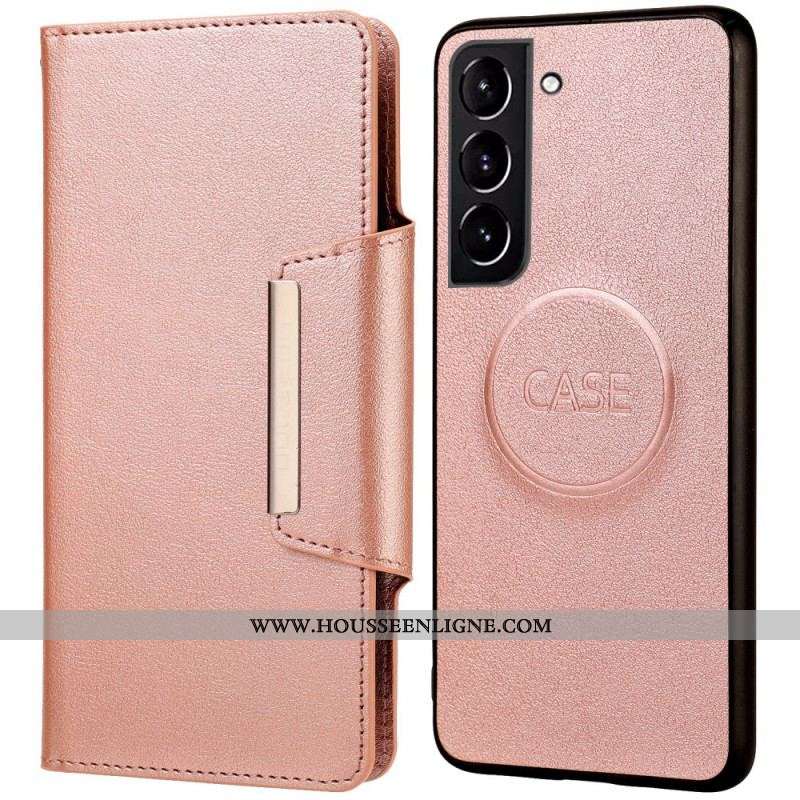 Housse Samsung Galaxy S22 5G Coque Détachable Fermoir Argenté