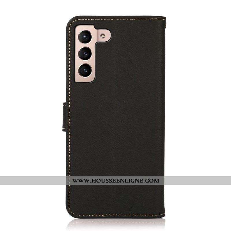 Housse Samsung Galaxy S22 5G Cuir Véritable KHAZNEH RFID