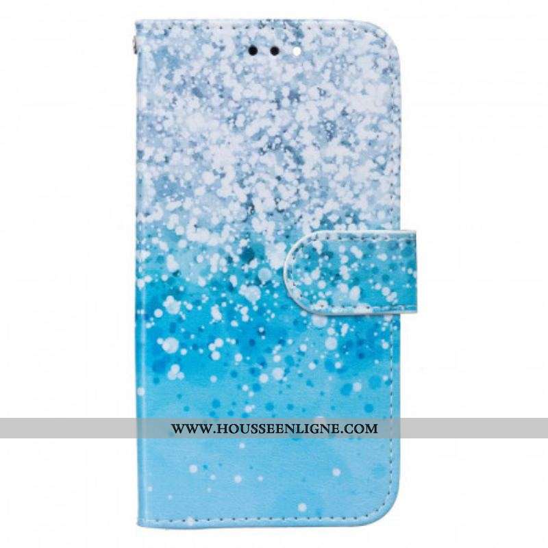 Housse Samsung Galaxy S22 5G Dégradé Paillettes Bleues