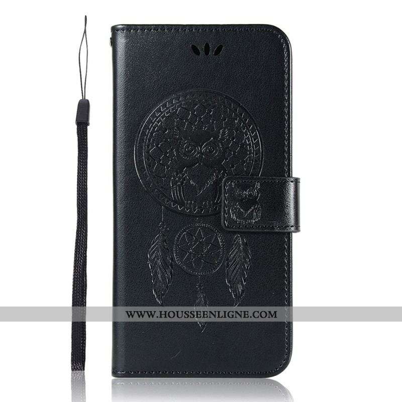 Housse Samsung Galaxy S22 5G Effet Cuir Attrape Rêves Hibou