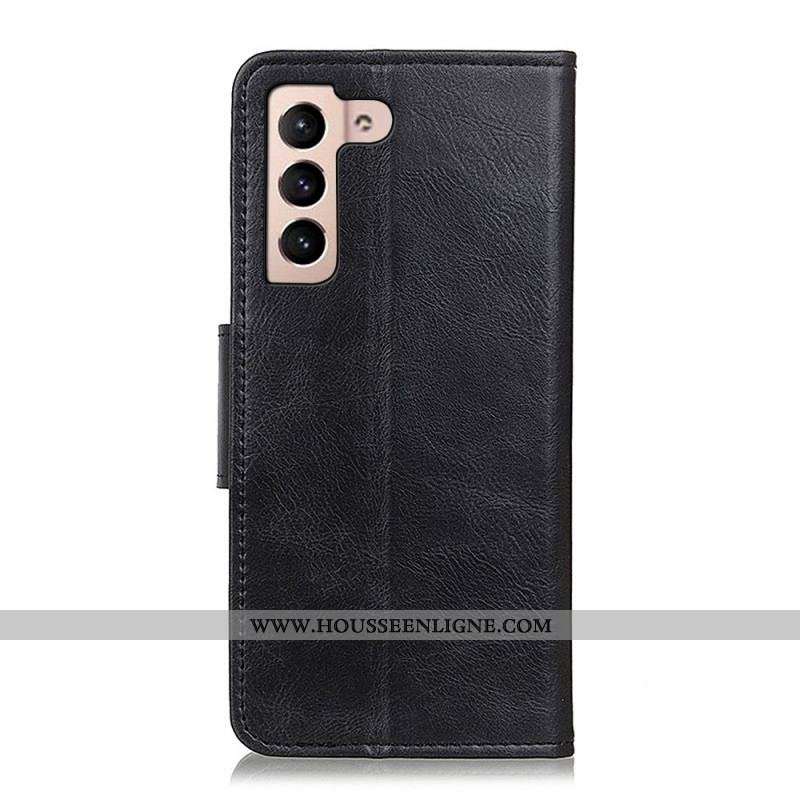Housse Samsung Galaxy S22 5G Effet Cuir Fermoir Réversible