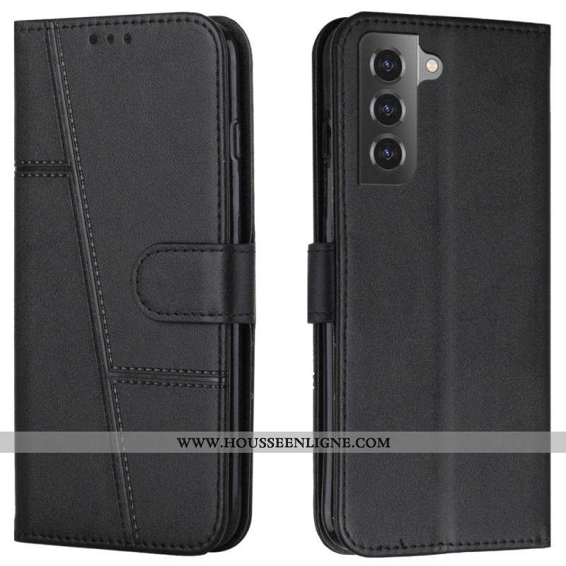 Housse Samsung Galaxy S22 5G Effet Cuir Géo à Lanière