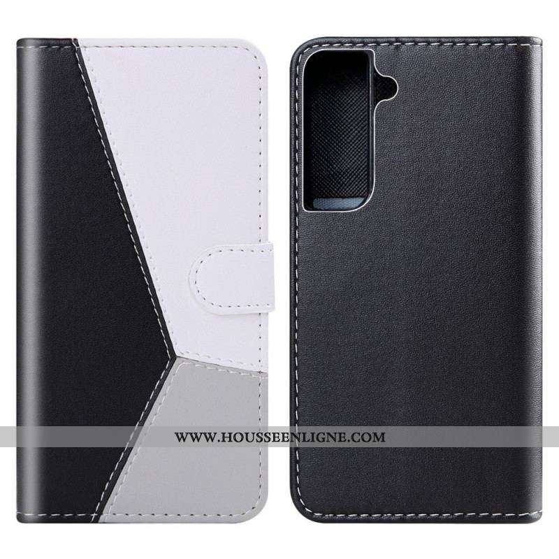 Housse Samsung Galaxy S22 5G Effet Cuir Tricolore