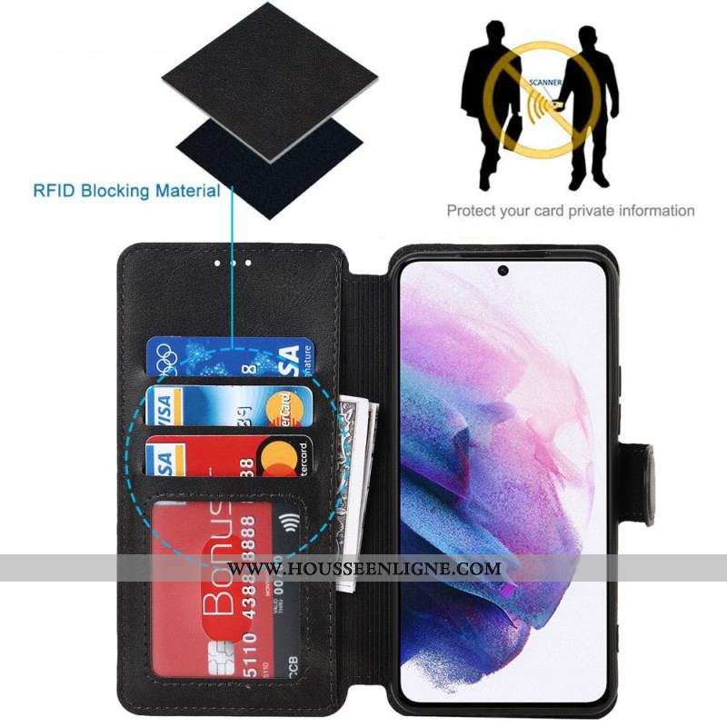 Housse Samsung Galaxy S22 5G Effet Cuir Vintage Mat