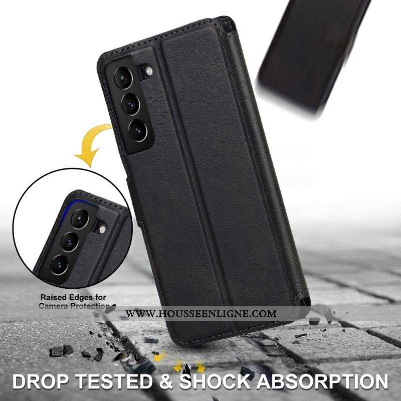 Housse Samsung Galaxy S22 5G Effet Cuir Vintage Mat