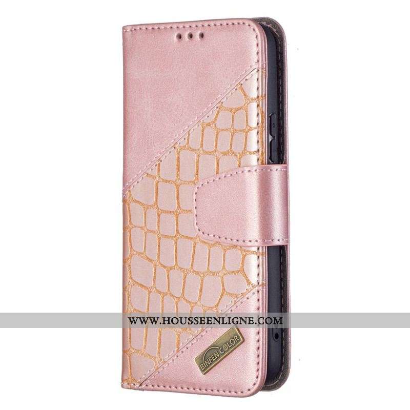Housse Samsung Galaxy S22 5G Effet Peau de Crocodile Classique