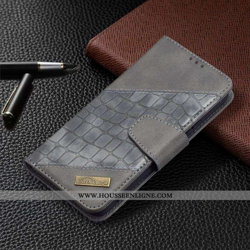 Housse Samsung Galaxy S22 5G Effet Peau de Crocodile Classique