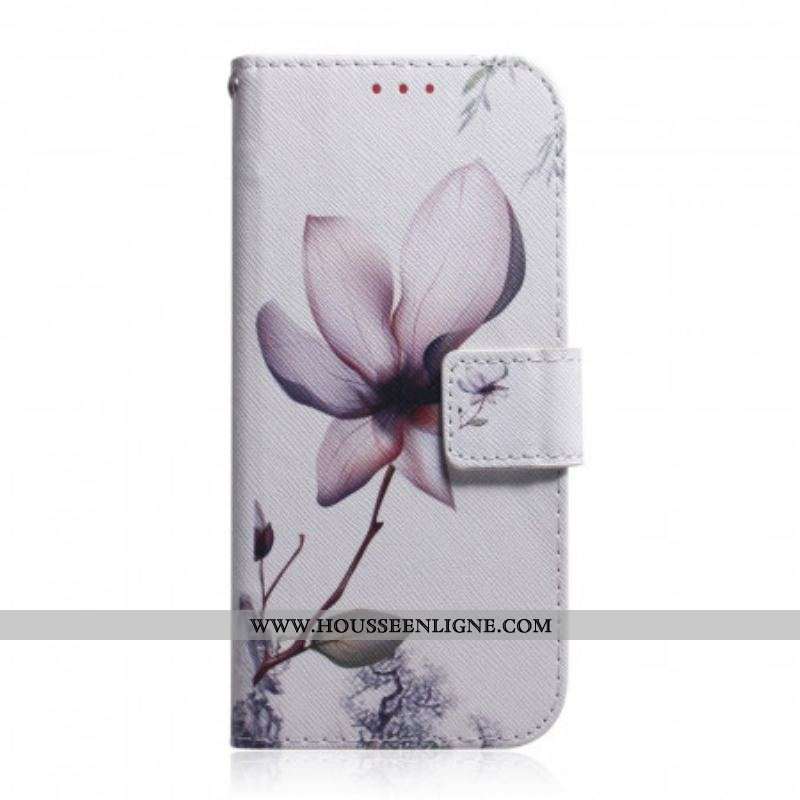 Housse Samsung Galaxy S22 5G Fleur Vieux Rose