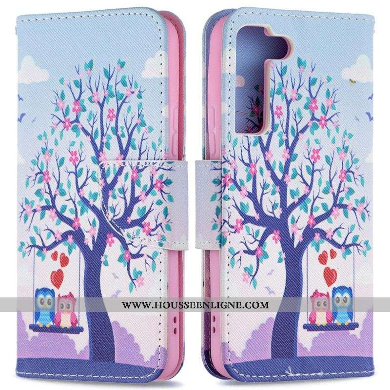 Housse Samsung Galaxy S22 5G Hiboux Sur La Balançoire