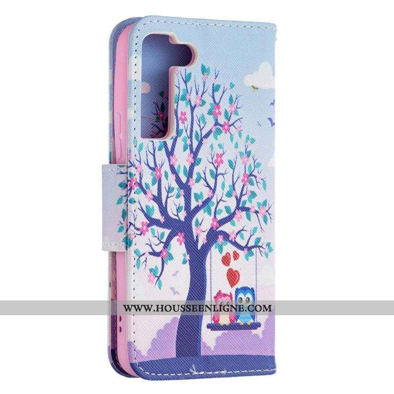 Housse Samsung Galaxy S22 5G Hiboux Sur La Balançoire