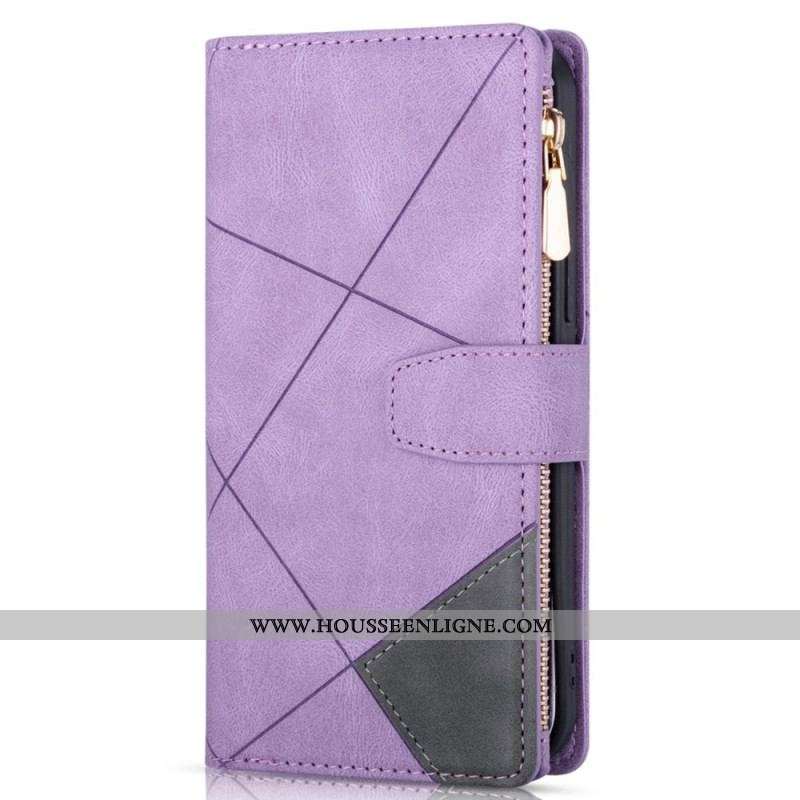 Housse Samsung Galaxy S22 5G Poche Zippée Graphique Bicolore