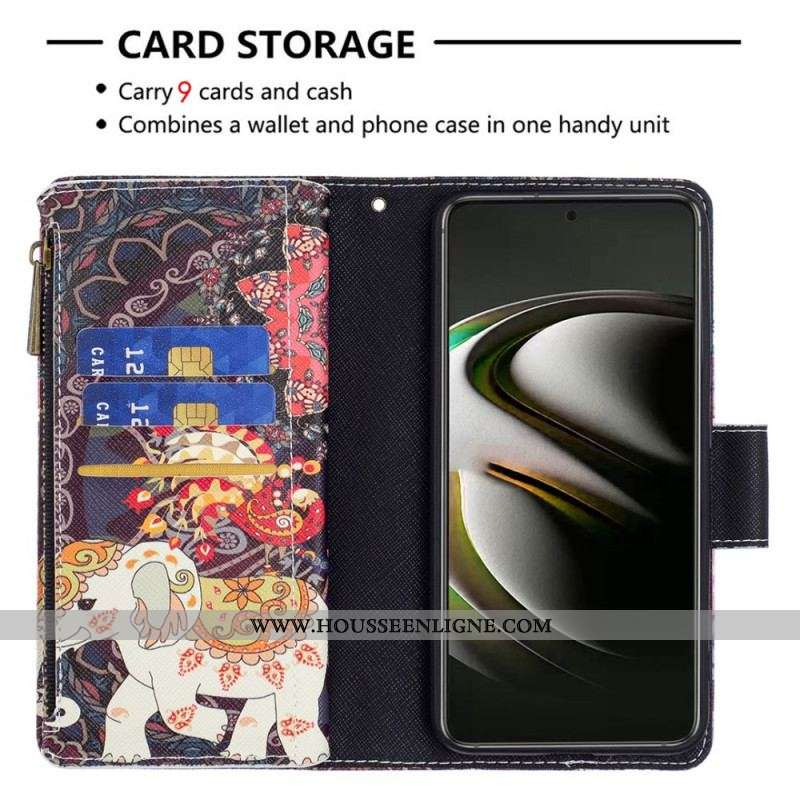 Housse Samsung Galaxy S22 5G Poche Zippée Éléphant