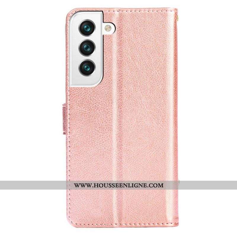 Housse Samsung Galaxy S22 5G Porte-Monnaie Frontal et Lanière