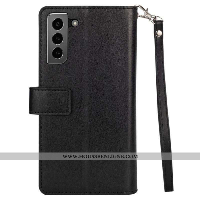 Housse Samsung Galaxy S22 5G Porte-monnaie et Lanière