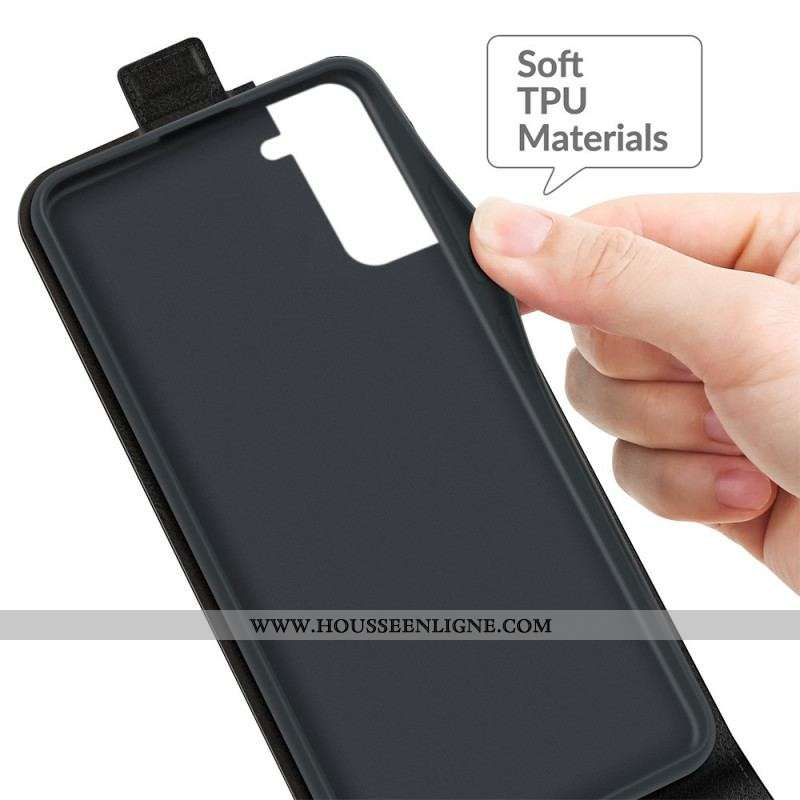 Housse Samsung Galaxy S22 5G Rabat Vertical Effet Cuir