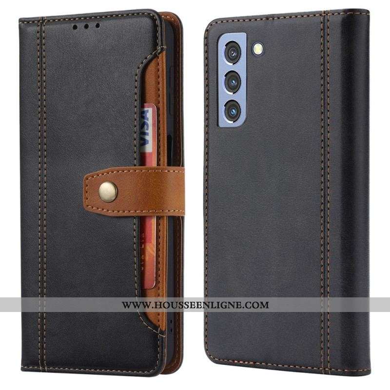 Housse Samsung Galaxy S22 5G Simili Cuir avec Sangle