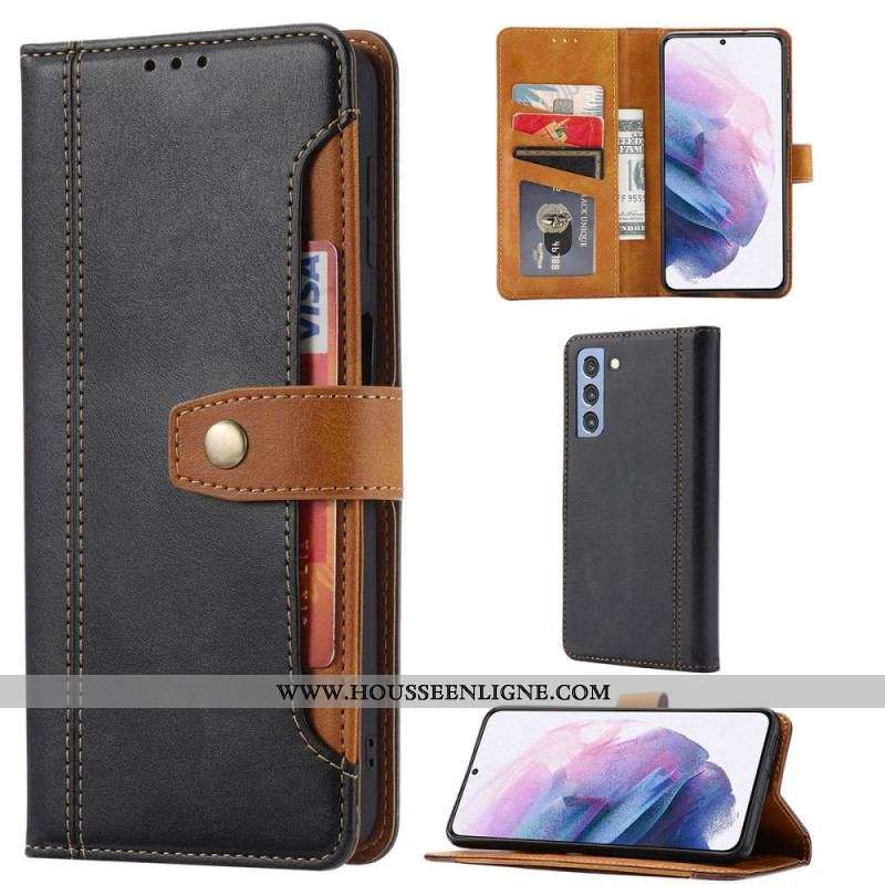 Housse Samsung Galaxy S22 5G Simili Cuir avec Sangle