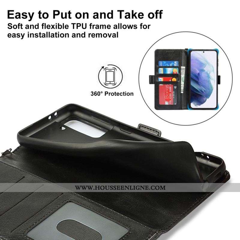 Housse Samsung Galaxy S22 5G Style Cuir Technologie RFID