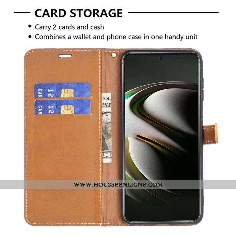 Housse Samsung Galaxy S22 5G Tissu et Effet Cuir à Lanière