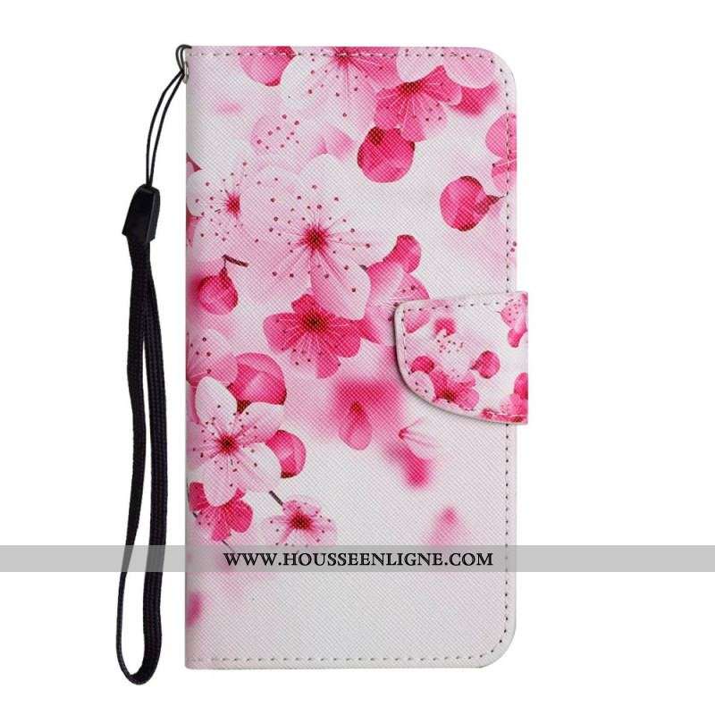Housse Samsung Galaxy S22 Plus 5G Branche en Floraison à Lanière