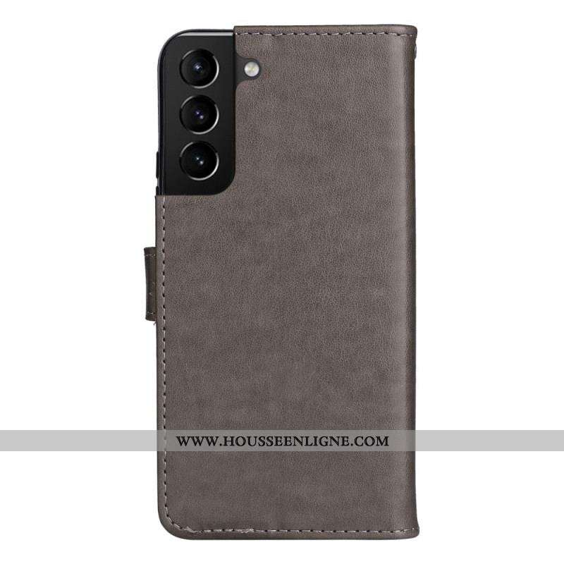 Housse Samsung Galaxy S22 Plus 5G Chat et Abeille à Lanière