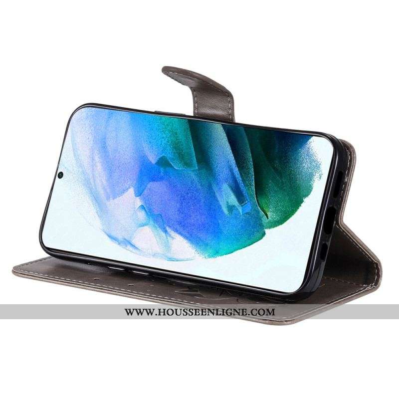 Housse Samsung Galaxy S22 Plus 5G Chat et Abeille à Lanière