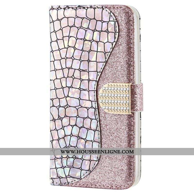 Housse Samsung Galaxy S22 Plus 5G Croco Diamants