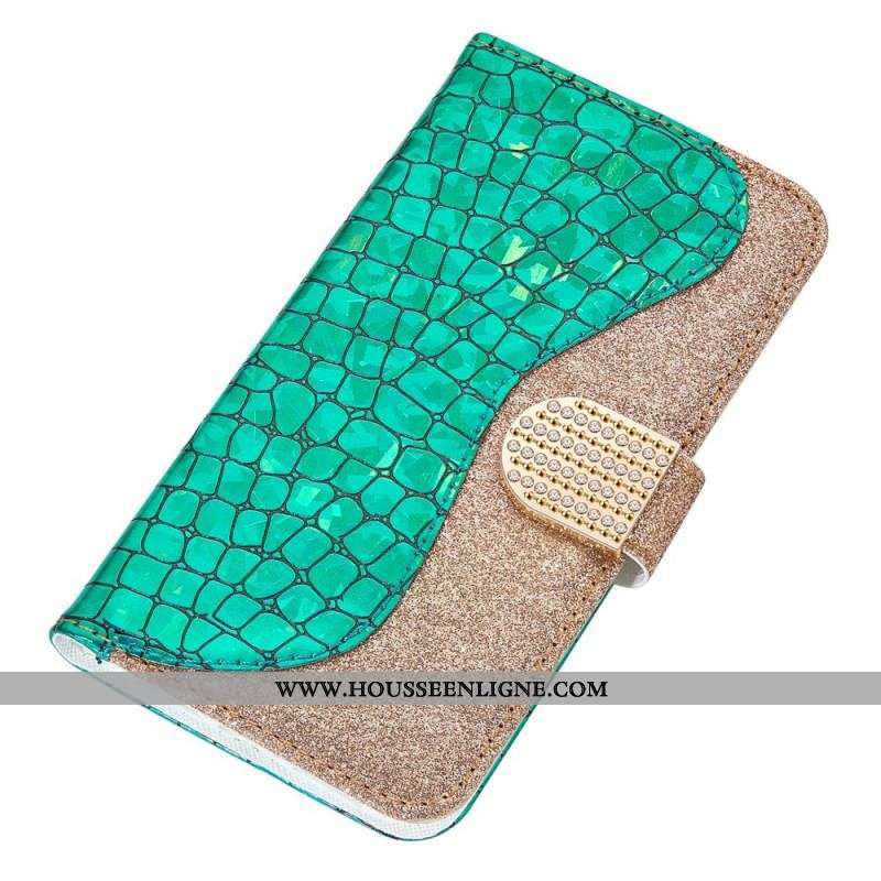 Housse Samsung Galaxy S22 Plus 5G Croco Diamants