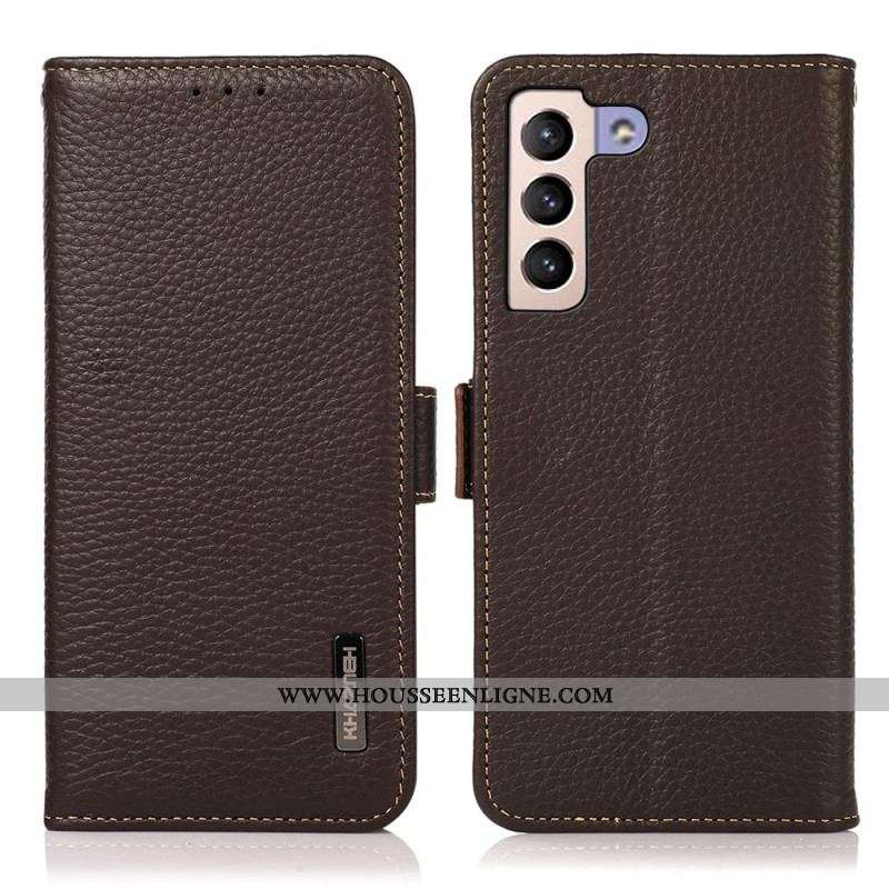 Housse Samsung Galaxy S22 Plus 5G Cuir Litchi KHAZNEH RFID