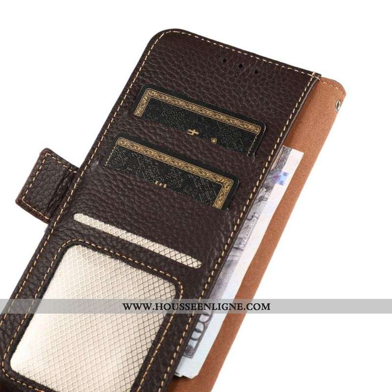 Housse Samsung Galaxy S22 Plus 5G Cuir Litchi KHAZNEH RFID