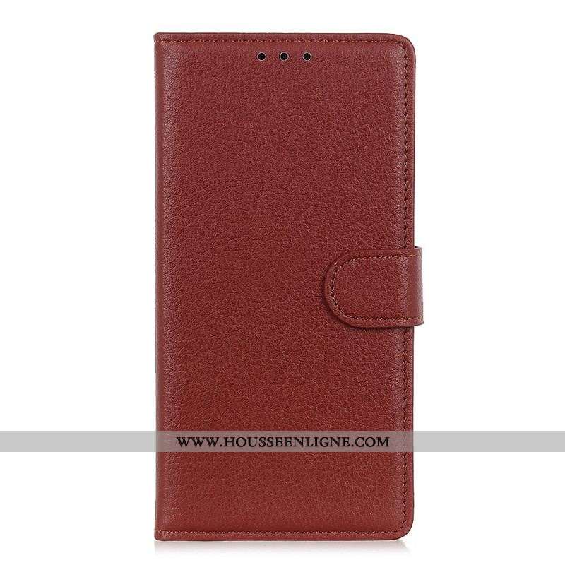 Housse Samsung Galaxy S22 Plus 5G Cuir Litchi Traditionnel