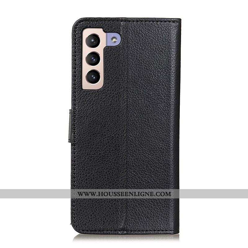 Housse Samsung Galaxy S22 Plus 5G Cuir Litchi Traditionnel