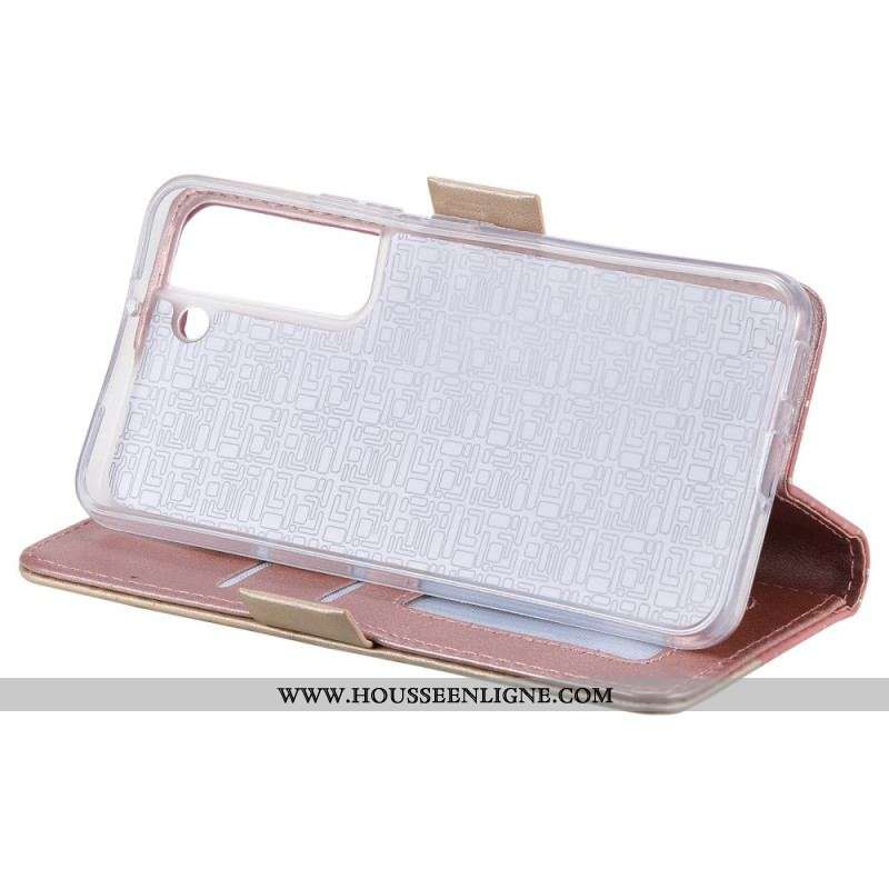 Housse Samsung Galaxy S22 Plus 5G Dentelle Porte-Monnaie à Lanière
