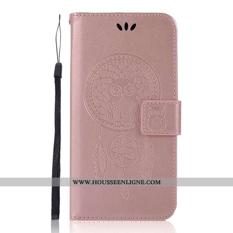Housse Samsung Galaxy S22 Plus 5G Effet Cuir Attrape Rêves Hibou