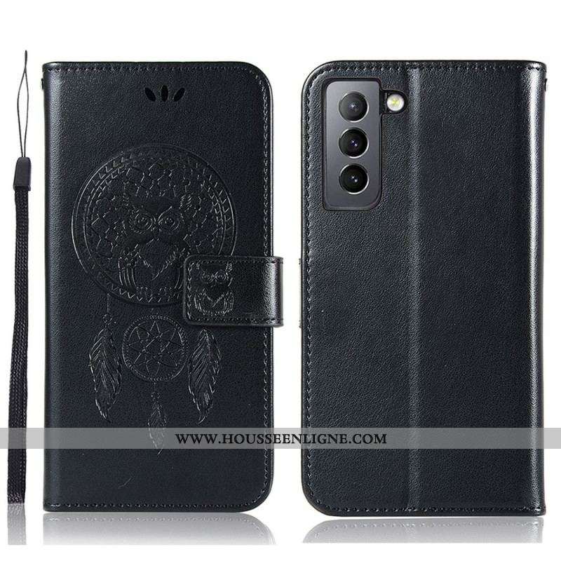 Housse Samsung Galaxy S22 Plus 5G Effet Cuir Attrape Rêves Hibou