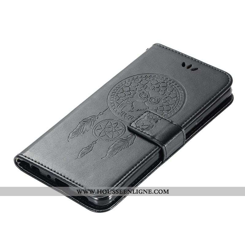 Housse Samsung Galaxy S22 Plus 5G Effet Cuir Attrape Rêves Hibou