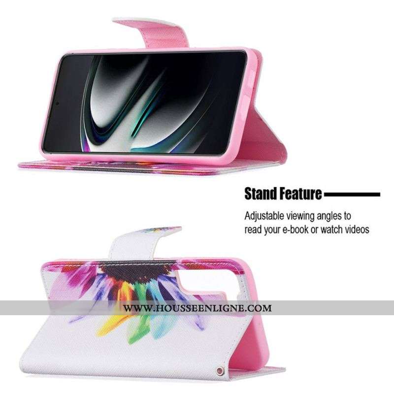Housse Samsung Galaxy S22 Plus 5G Fleur Aquarelle