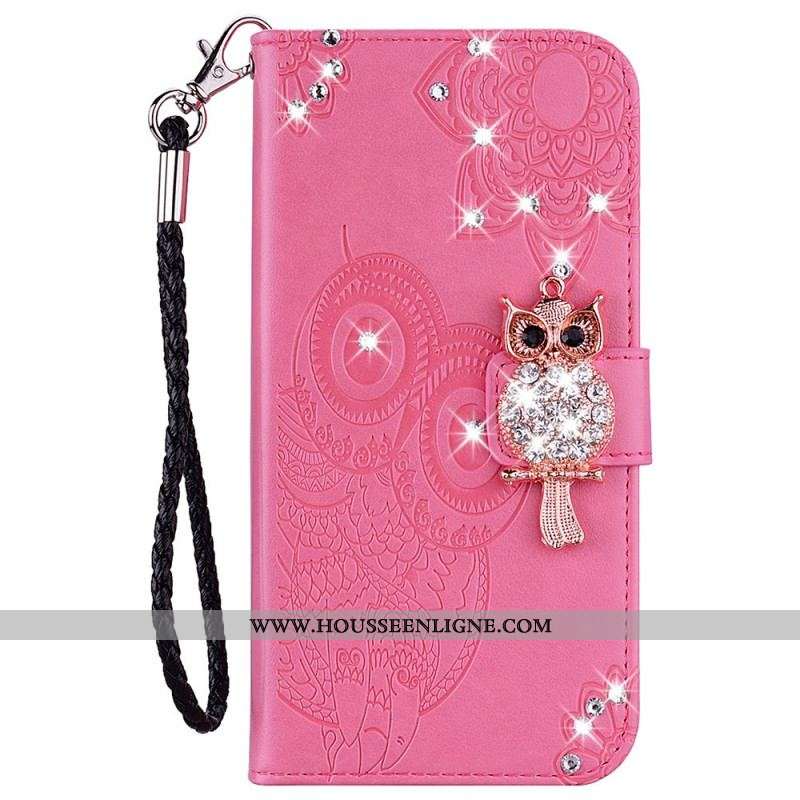 Housse Samsung Galaxy S22 Plus 5G Hibou Mandala et Breloque