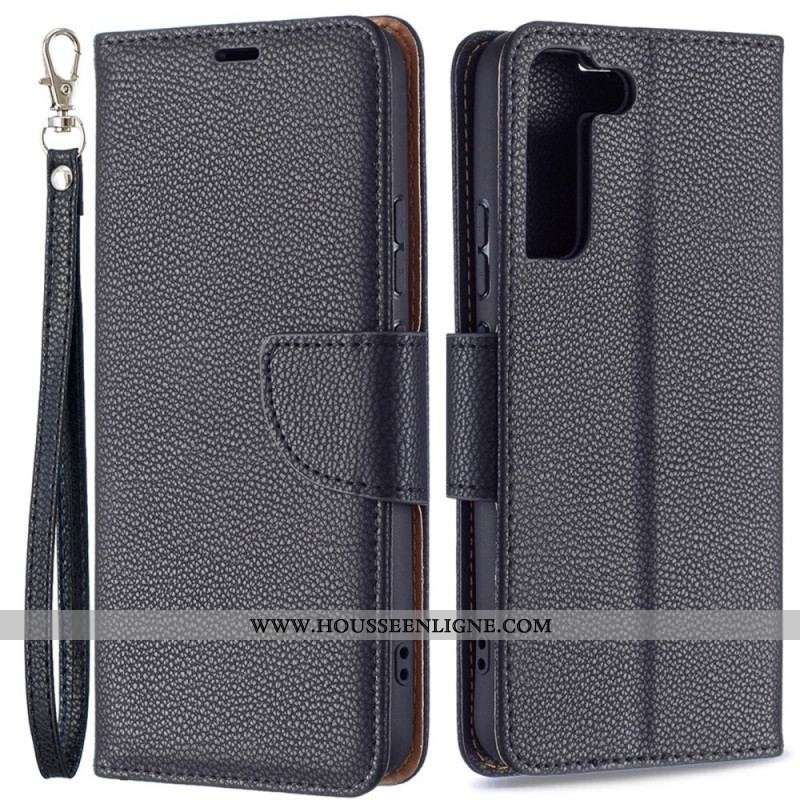 Housse Samsung Galaxy S22 Plus 5G Litchi Rabat Oblique