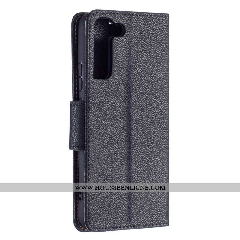 Housse Samsung Galaxy S22 Plus 5G Litchi Rabat Oblique