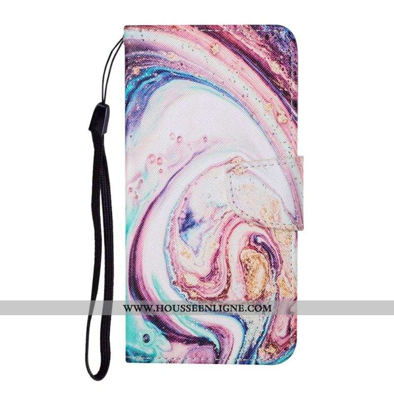 Housse Samsung Galaxy S22 Plus 5G Marbre avec Lanière