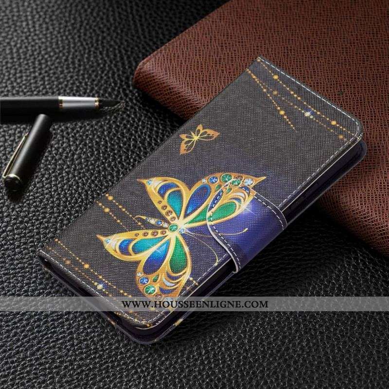 Housse Samsung Galaxy S22 Plus 5G Papillons Dorés
