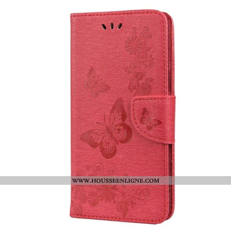 Housse Samsung Galaxy S22 Plus 5G Splendides Papillons à Lanière