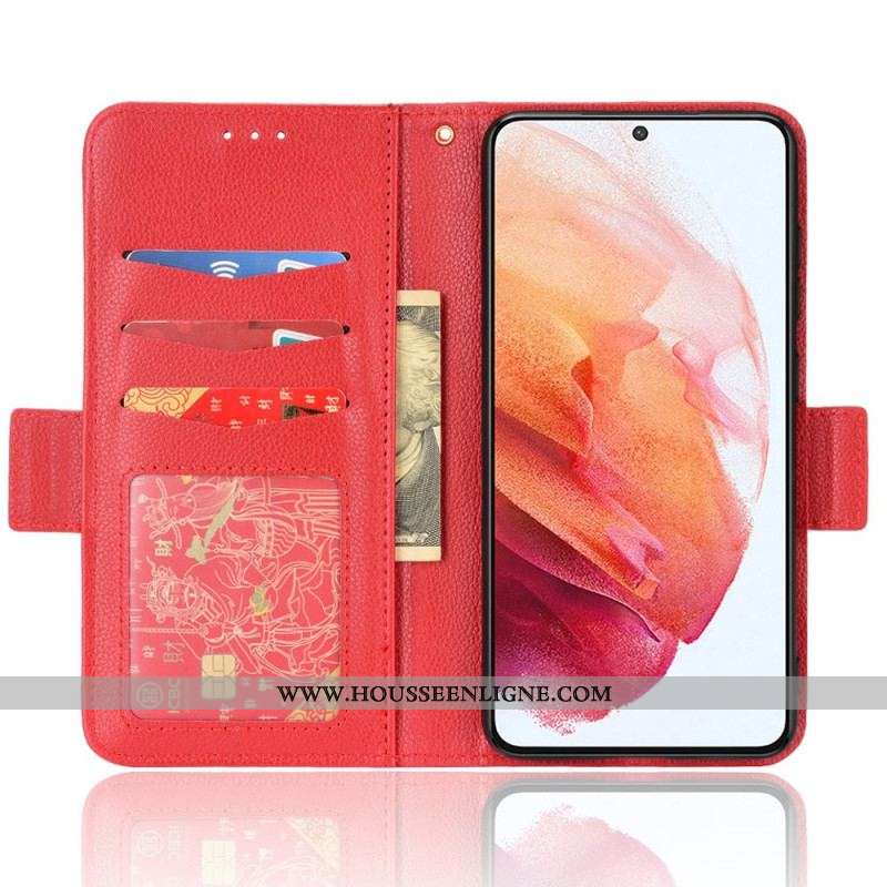 Housse Samsung Galaxy S22 Plus 5G Style Cuir Litchi Design